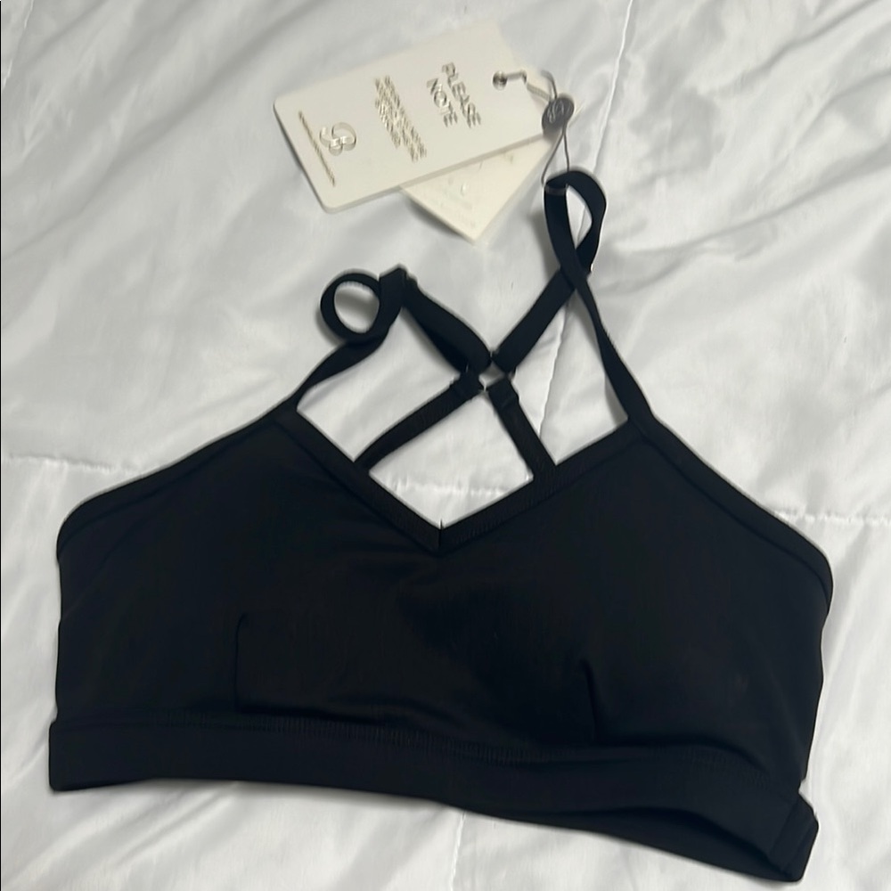 Bombshell Sportswear Black Strappy Bra Size S NWT